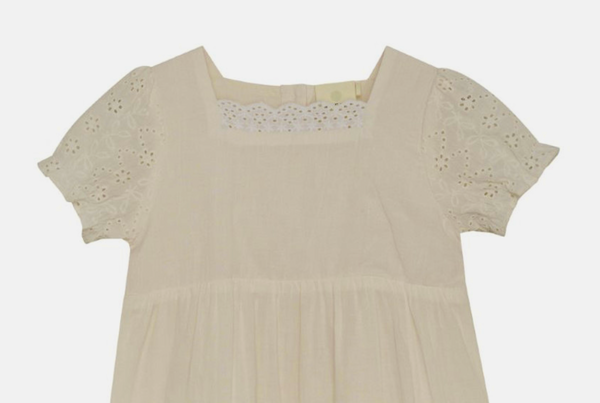 Enfant Embroidered Dress / Vintage Cream