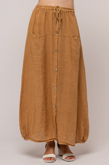 Linen Luv Skirt / Camel