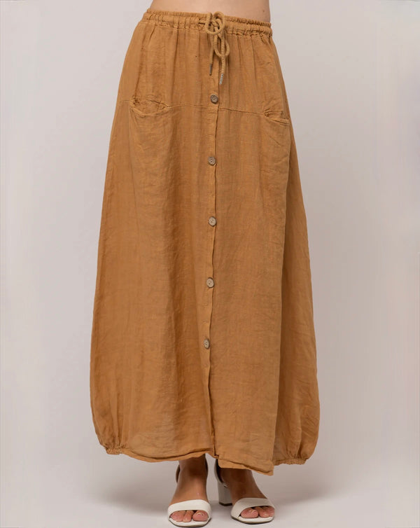 Linen Luv Skirt / Camel