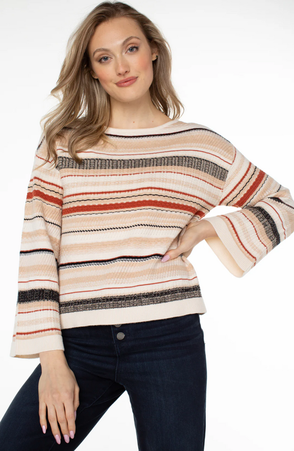 Liverpool Stripe Sweater / Rust, Cream