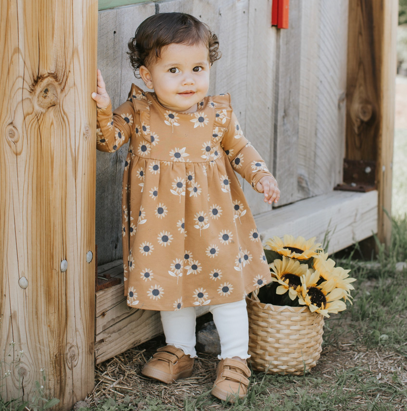 Petit Lem FIRSTS Sunflower Print Dress Set /Amber