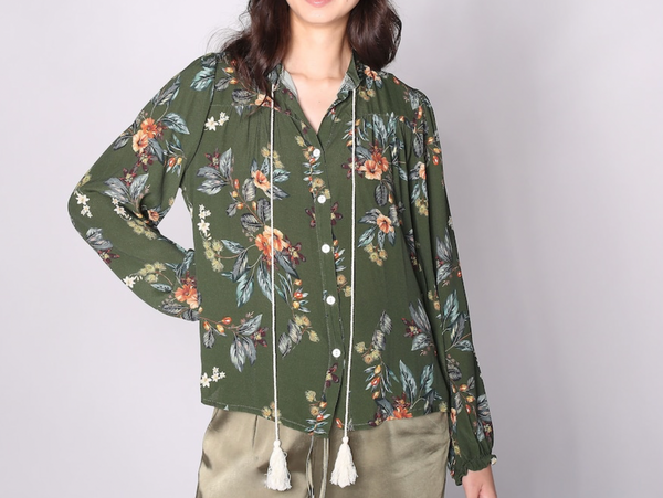 Astrid Harmony Blouse / Green Floral