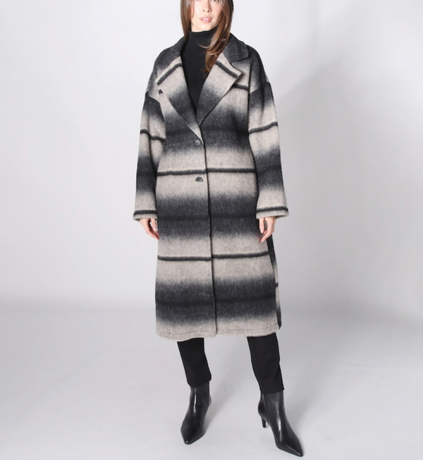 Astrid Stripe Coat / Grey