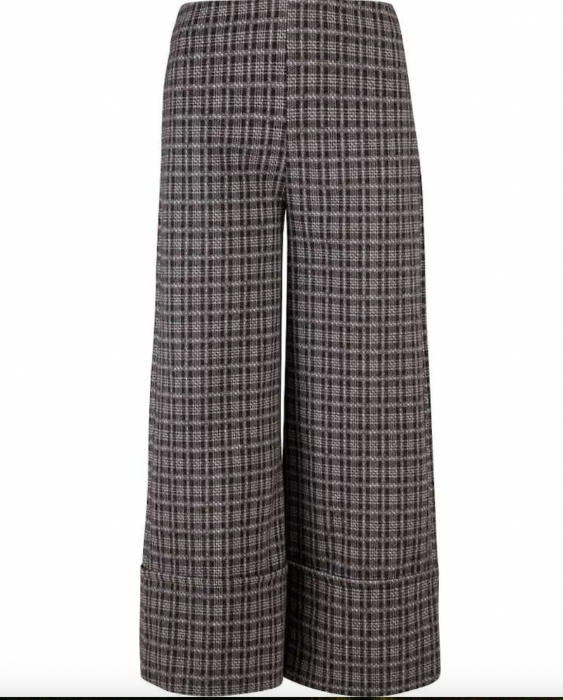 Astrid Lennon Wide Leg Crop Pant / Black Plaid