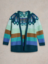 White Stuff New York Fairisle Cardi / Teal Multi