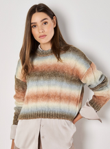 Apricot Cable Sweater / Space Dye Multi