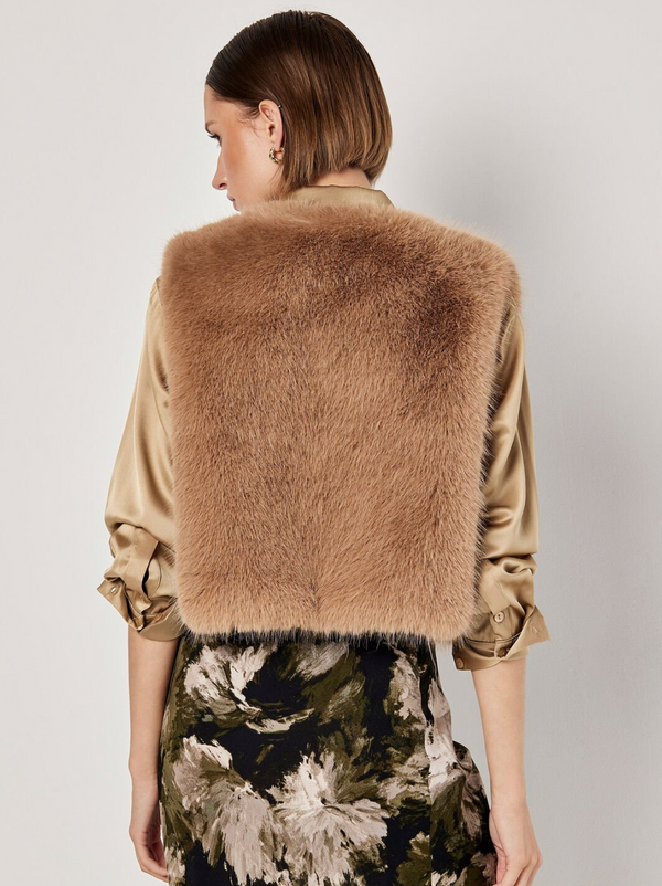 Apricot Faux Fur Vest