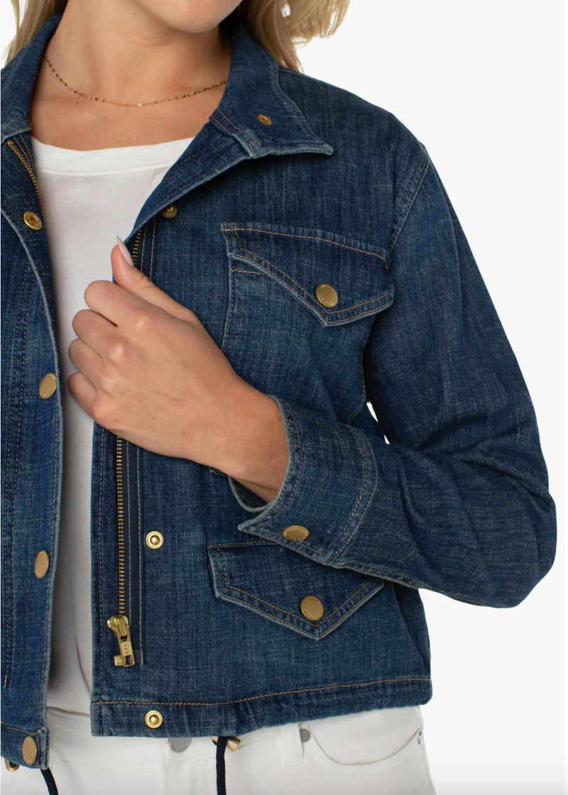 Liverpool Crop Denim Jacket / Laguna Beach