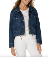 Liverpool Crop Denim Jacket / Laguna Beach