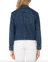 Liverpool Crop Denim Jacket / Laguna Beach