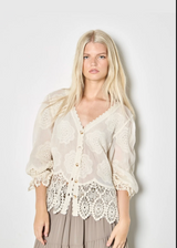 Apricot Emroidered Lace Top / Stone