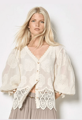 Apricot Emroidered Lace Top / Stone