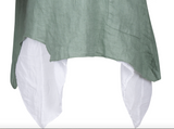 Layered Linen Tunic / Green Tea