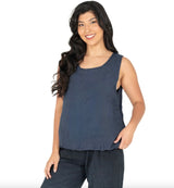 Sleeveless Linen Top / Navy