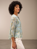 Nile Chiffon Print Blouse / Sea