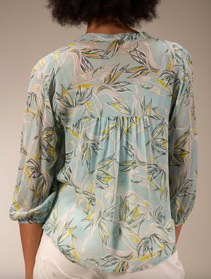 Nile Chiffon Print Blouse / Sea