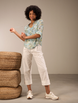 Nile Chiffon Print Blouse / Sea