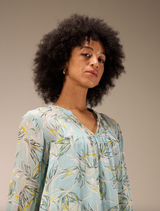 Nile Chiffon Print Blouse / Sea