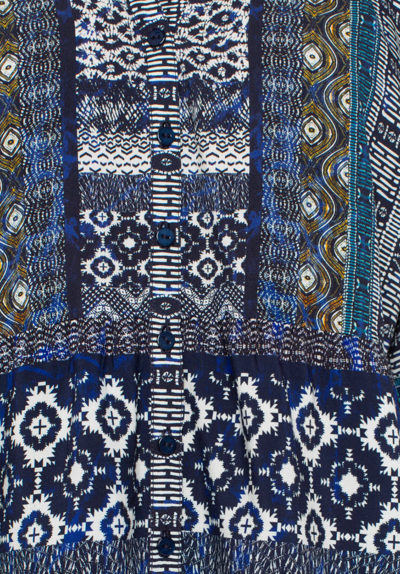 Liverpool Shibori Blouse / Blue Multi