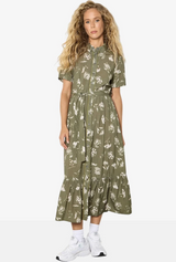 Apricot Shirtdress / Pressed Daisy Floral