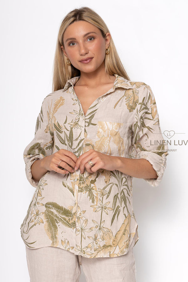 Linen Luv Shirt / Fern Print