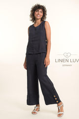 Linen Luv Top / Navy