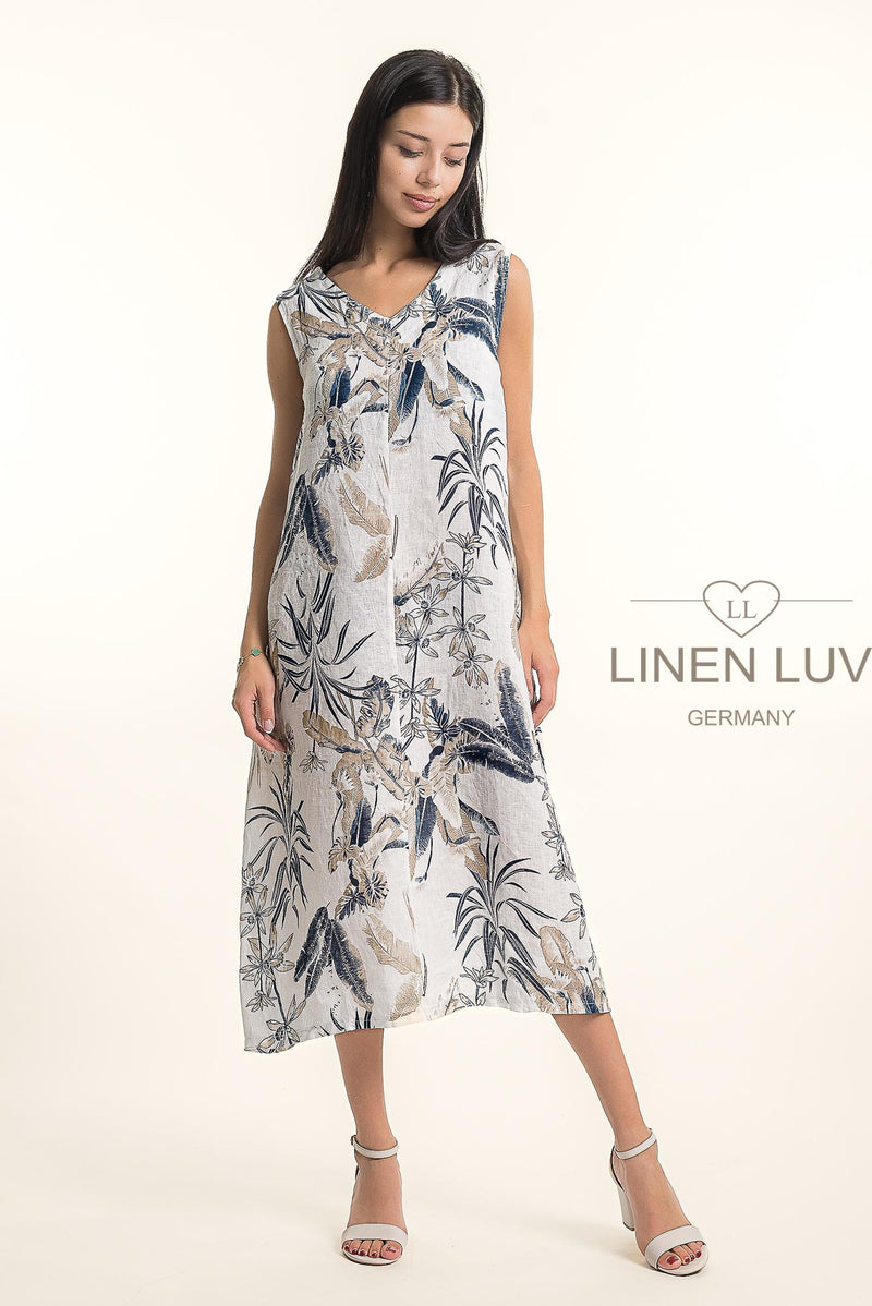 linen luv dress Linen Luv TP1774P-116-French Linen Dress Print-Corallo S / Corallo