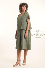 Linen Luv Dress Ensemble / Olive Green