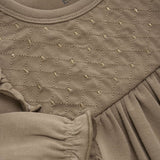 En Fant Emroidered yoke Dress / Taupe