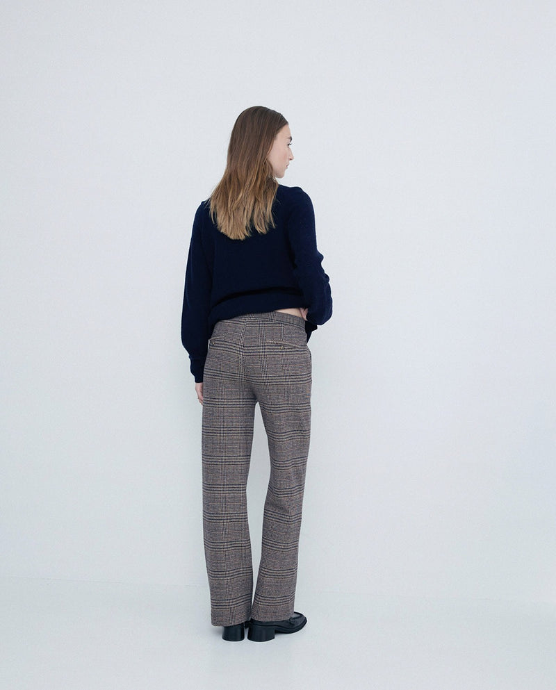 Yerse Plaid Suit Trousers /Terracotta+Chocolate