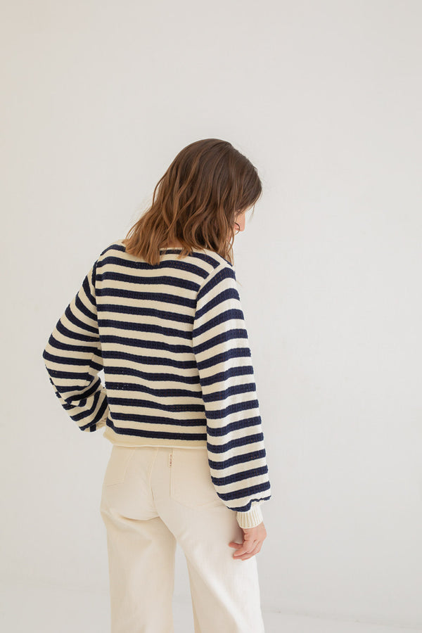 Mus & BomBon Pantelleria Sweater / Navy Stripe