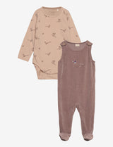 Fixoni Velour Romper Set/ Mauve+Quail