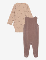 Fixoni Velour Romper Set/ Mauve+Quail