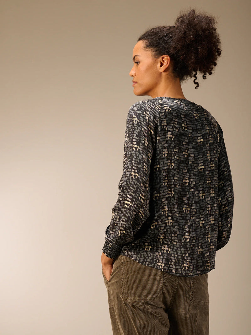 Nile Blouse / Espresso Print