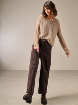 Nile Mohair & Wool Blend Wispy Knit Sweater / Taupe