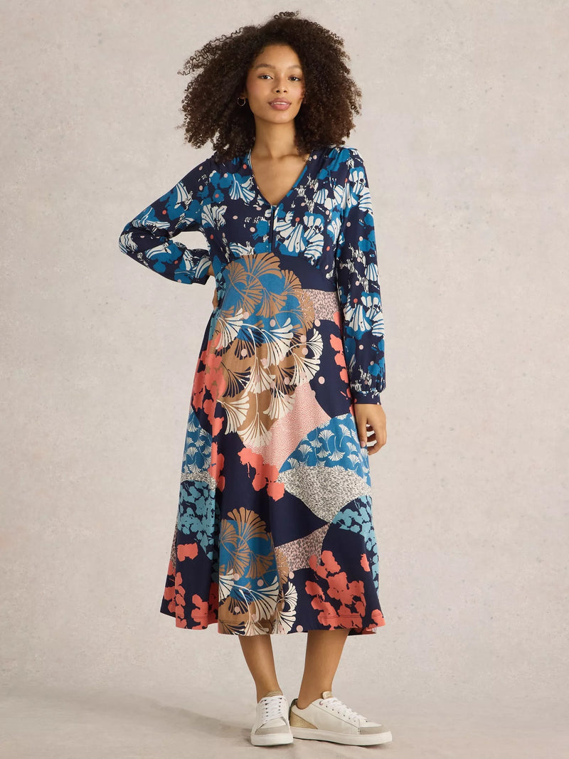 White Stuff Megan Jersey Dress /Abstract Floral