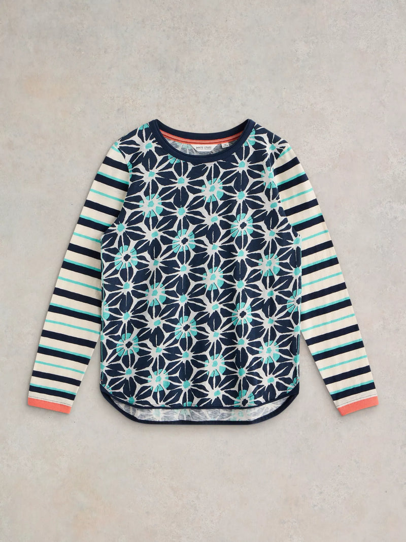 White Stuff Clara Crewneck / Ivory Multi