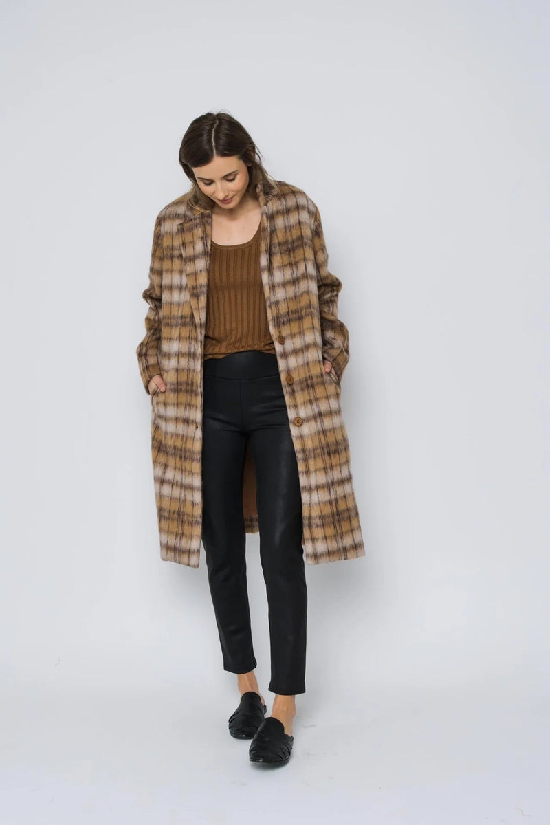 Orb Avery Coat / Camel Plaid