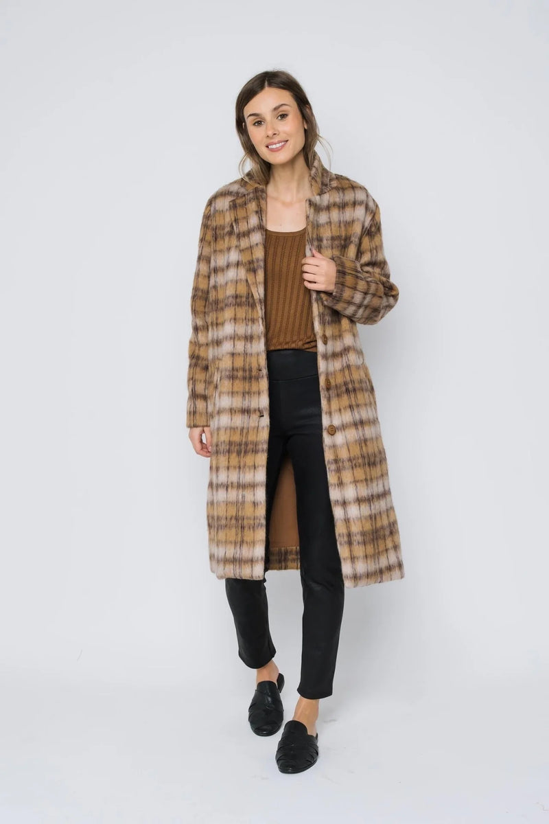 Orb Avery Coat / Camel Plaid