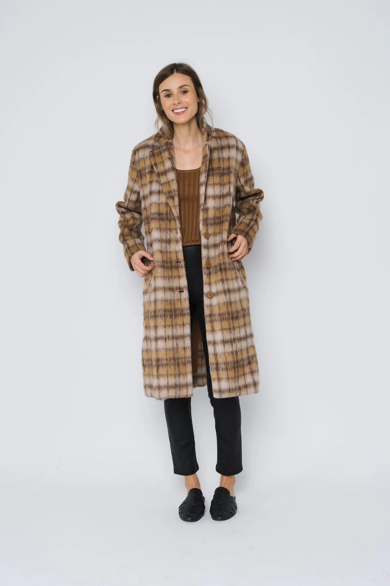 Orb Avery Coat / Camel Plaid