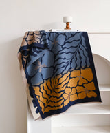 Winding River Marsh Fern Reversible Wrap / Blue-Camel