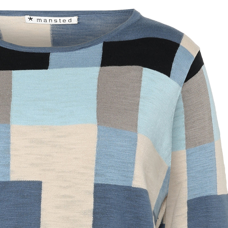 Mansted Chili Checkered Pullover / Soft Blue