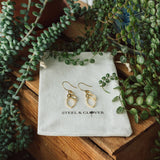 Falling Poplar Earrings: White Gold