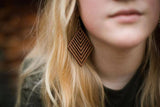 Steel & Clover Cobi Geometric Wooden Earrings: Brown