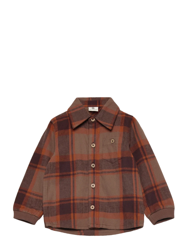 EnFant Check Shirt/ Orange+Brown