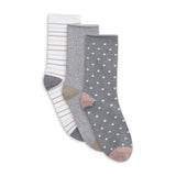 Lemon Crew Sock 3PK / Pink+Grey