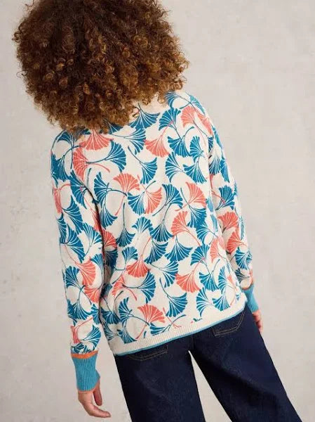 White Stuff Lulu Print Cardi / Natural Print