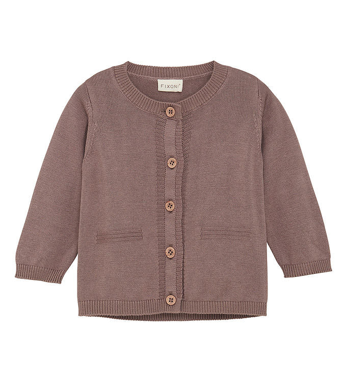 Fixoni Fine Knit Cardigan/ Mauve-Taupe