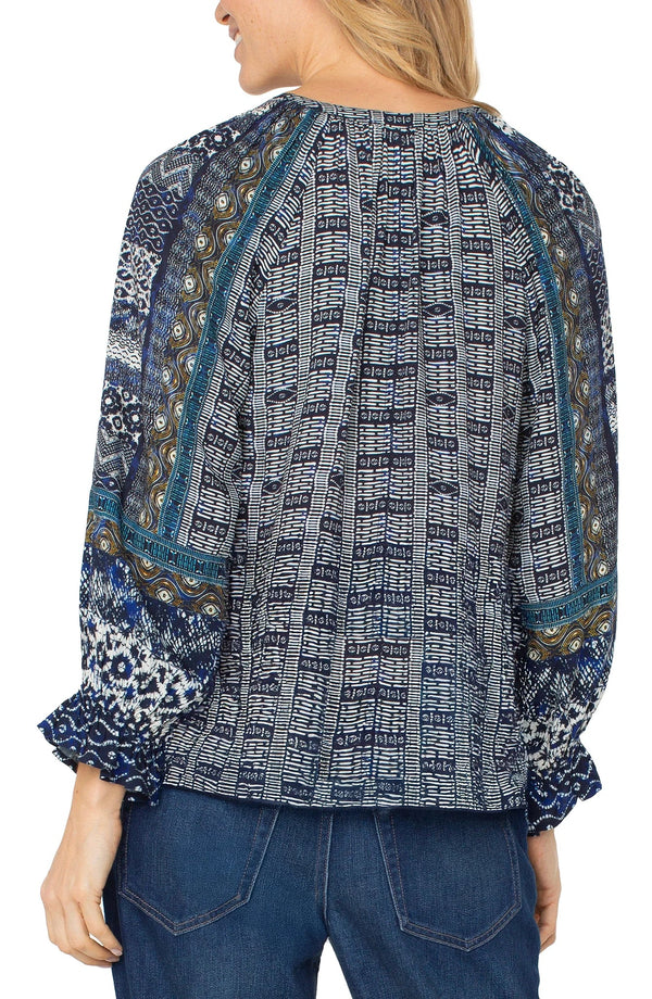 Liverpool Shibori Blouse / Blue Multi