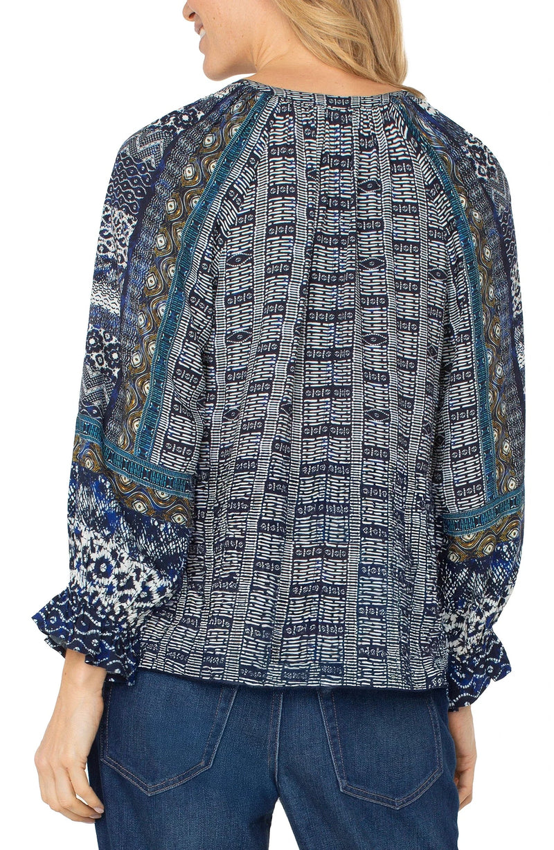 Liverpool Shibori Blouse / Blue Multi